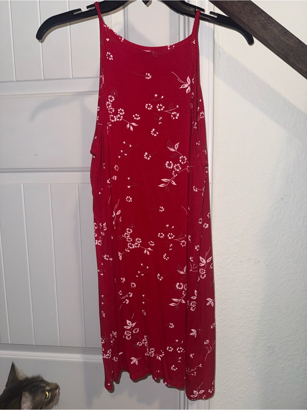 Red Floral Slip Skirt - Lightweight Summer Style